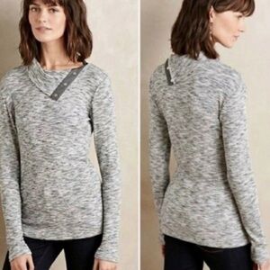 Dolan Anthropologie Gray Knit Snap Neck Pullover L